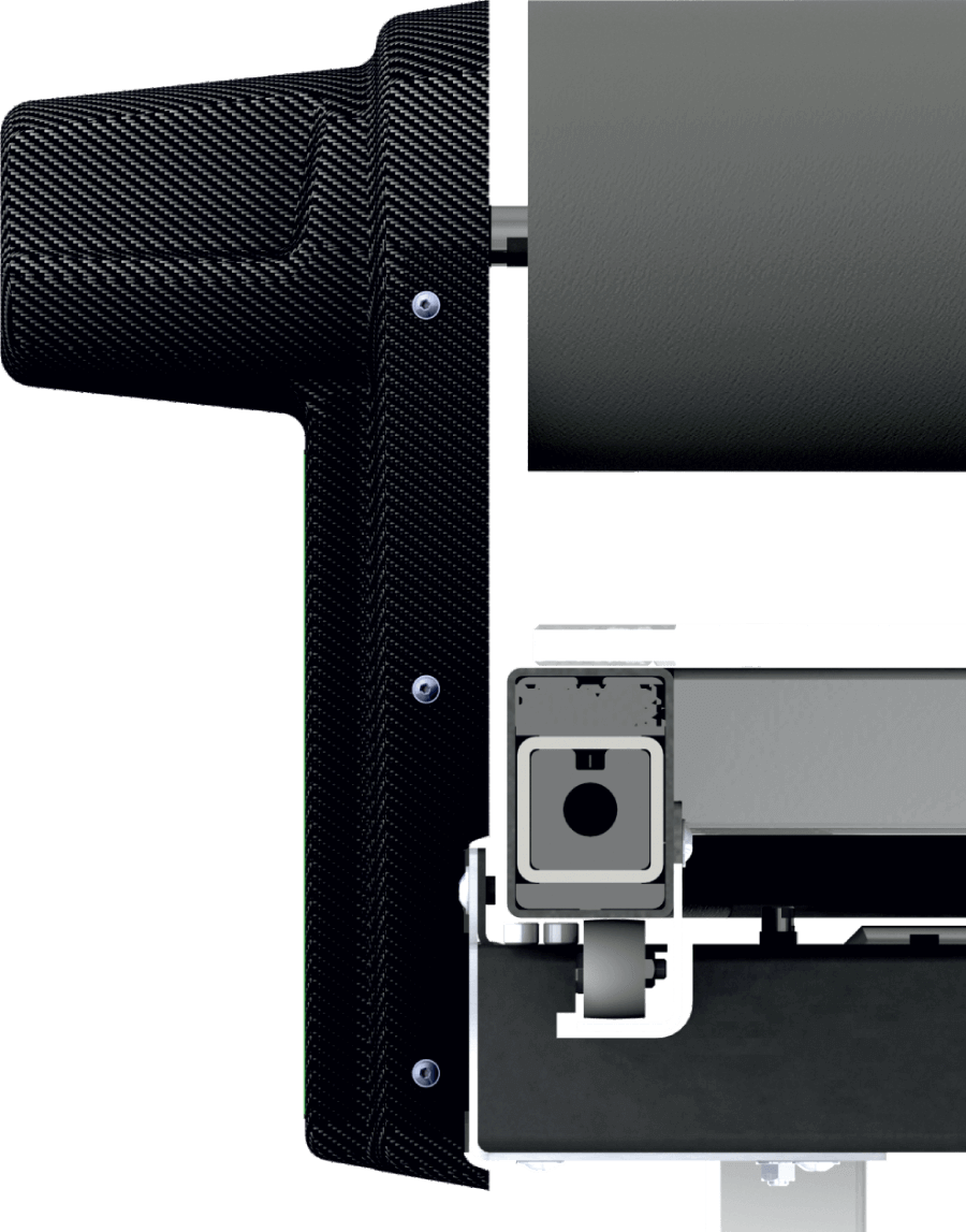 Section of the Compact roller and carbon side cover